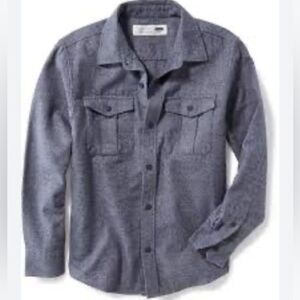 Old Navy Blue Brushed Twill Button Down Shirt Boys Large 10-12 Cotton Preppy